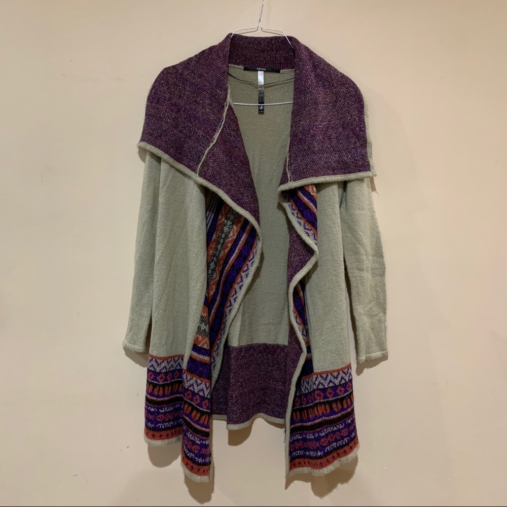 Kenzie Boho Print Open Front Sweater | Size S